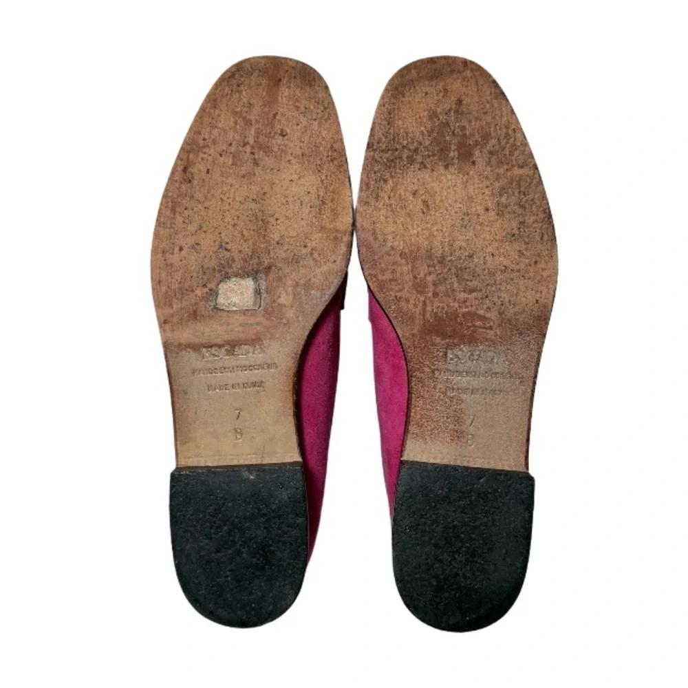 ESCADA | Handsewn Italian Moccasins Loafers Pink Suede Office Career Preppy VTG - Picture 14 of 16